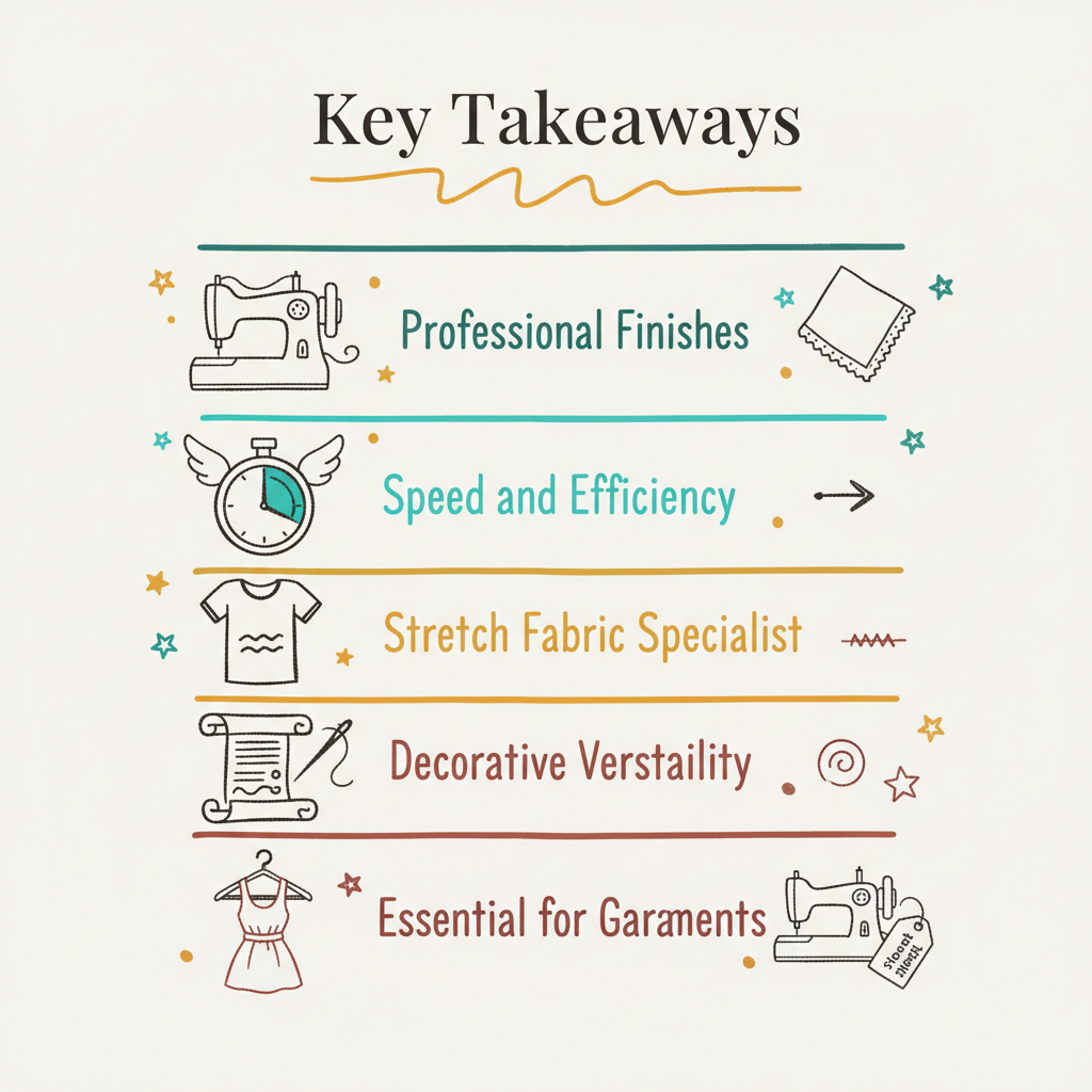 Key takeaways infographic for what is a serger used for in sewing what is a serger for

