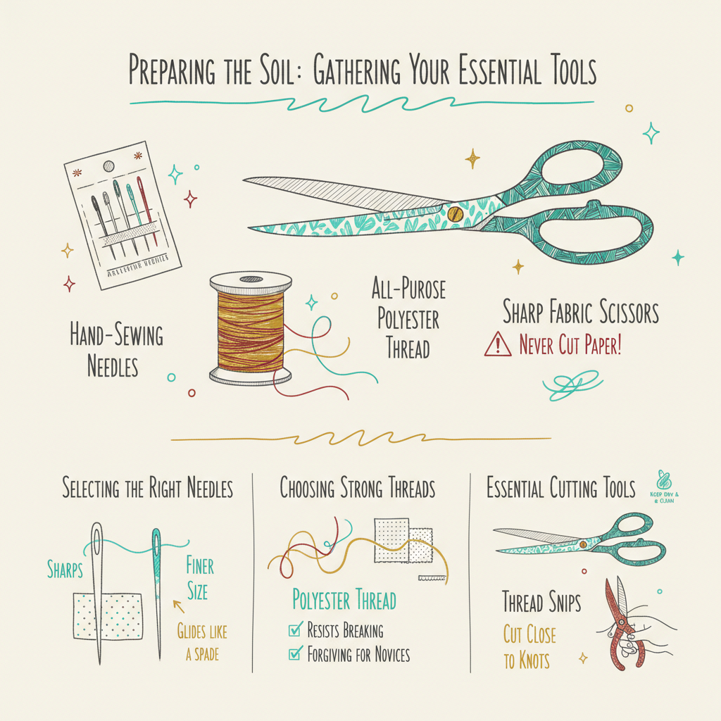 Infographic about Learn how to sew with a needle and thread for beginners. Discover basic stitches and watch your skills grow. Start your journey today! for London Sewing Courses